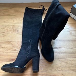 Vince Camuto Grady over the knee boots, black suede